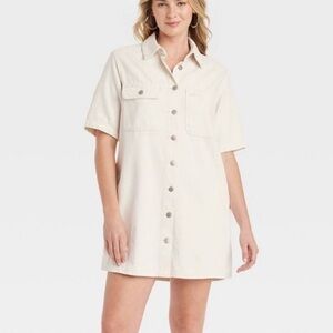 women’s off white denim button dress - universal threads!